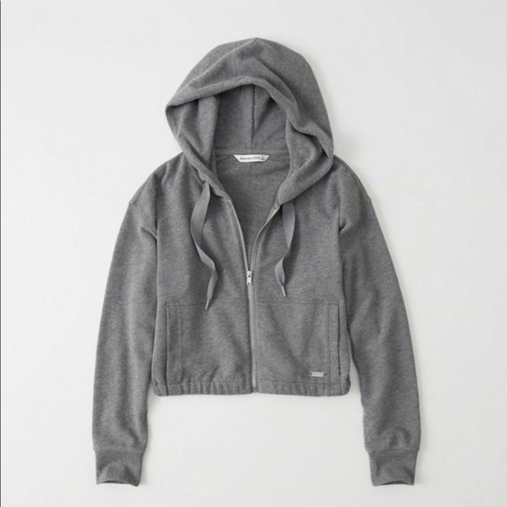 Abercrombie cropped zip up hoodie